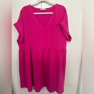Entry Hot Pink Babydoll Dress: size XL